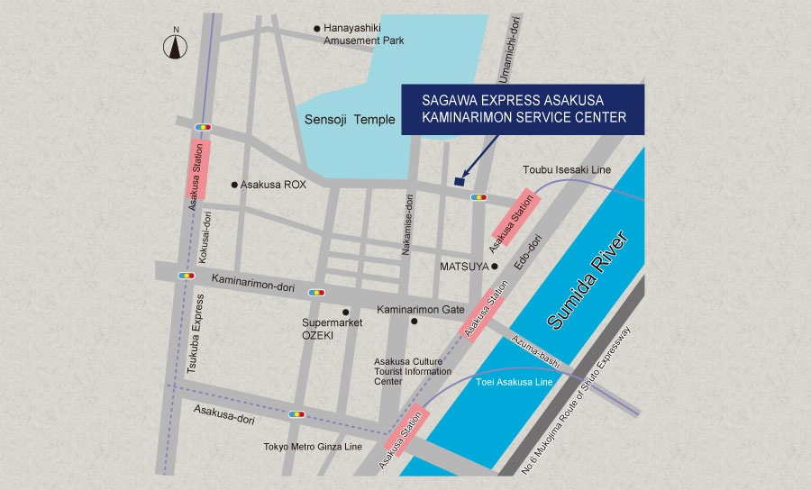 Area map of ASAKUSA KAMINARIMON SERVICE CENTER