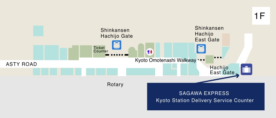 Area map of Kyoto Station Delivery Service Counter