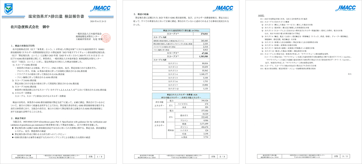 温室効果ガス排出量検証報告書