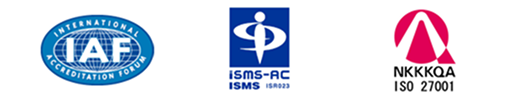 IAF MLAマークとISMS認定シンボルとNKKKQAマーク