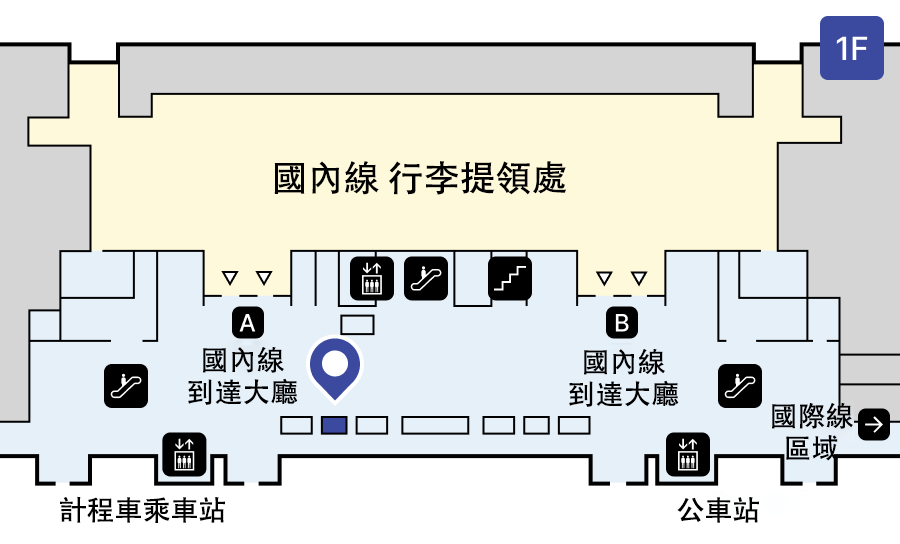 那霸機場行李寄存與宅配櫃台示意圖