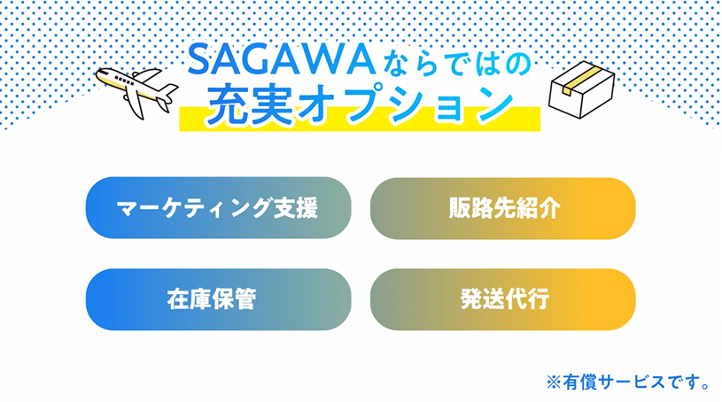 倉庫での在庫保管・販路の拡大もご相談ください