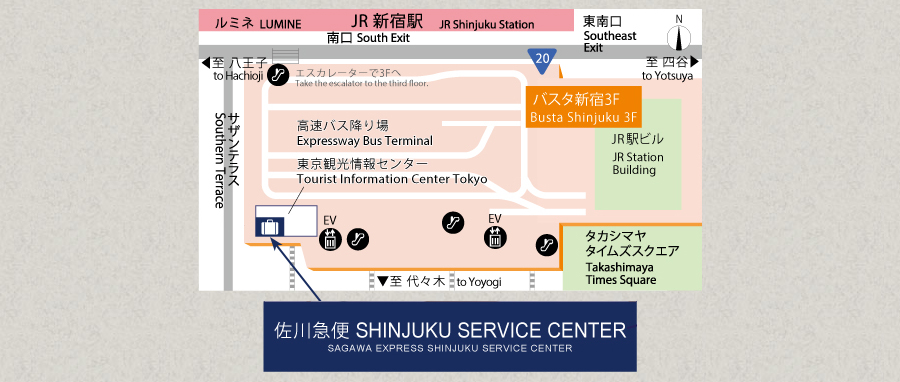SHINJUKU SERVICE CENTER地図